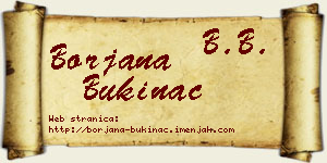 Borjana Bukinac vizit kartica